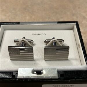 Silver Flag Cuff Links